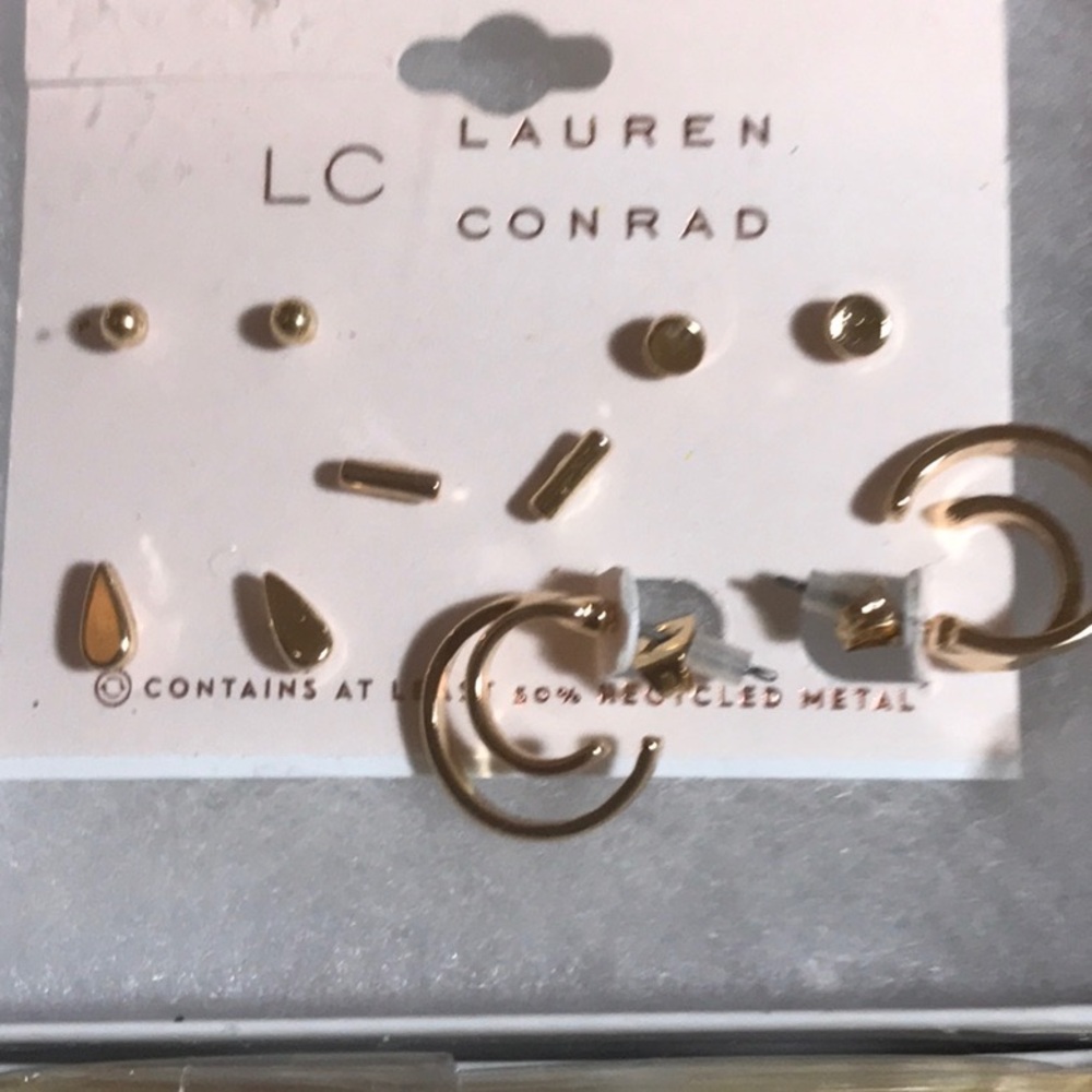 LC Lauren Conrad Gold toned Earrings Set